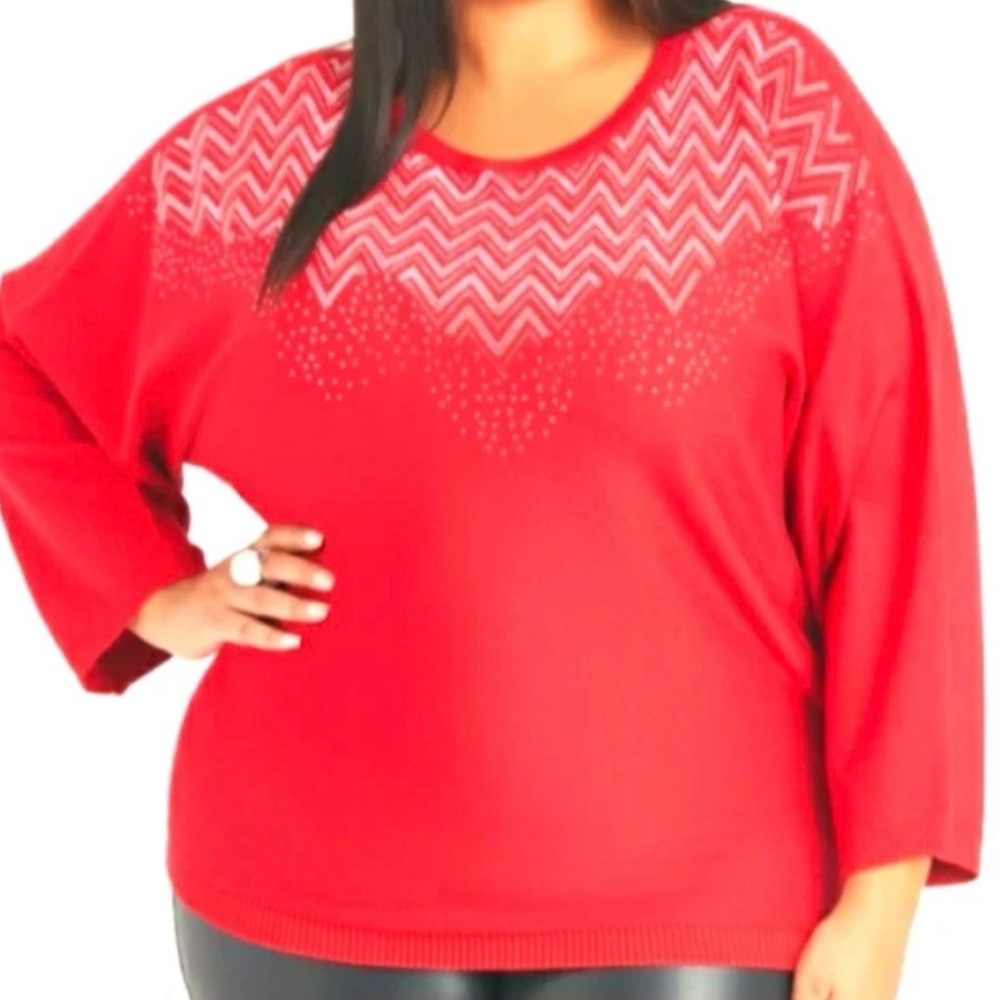 Women's Red Sweater by Ashley Stewart size 26